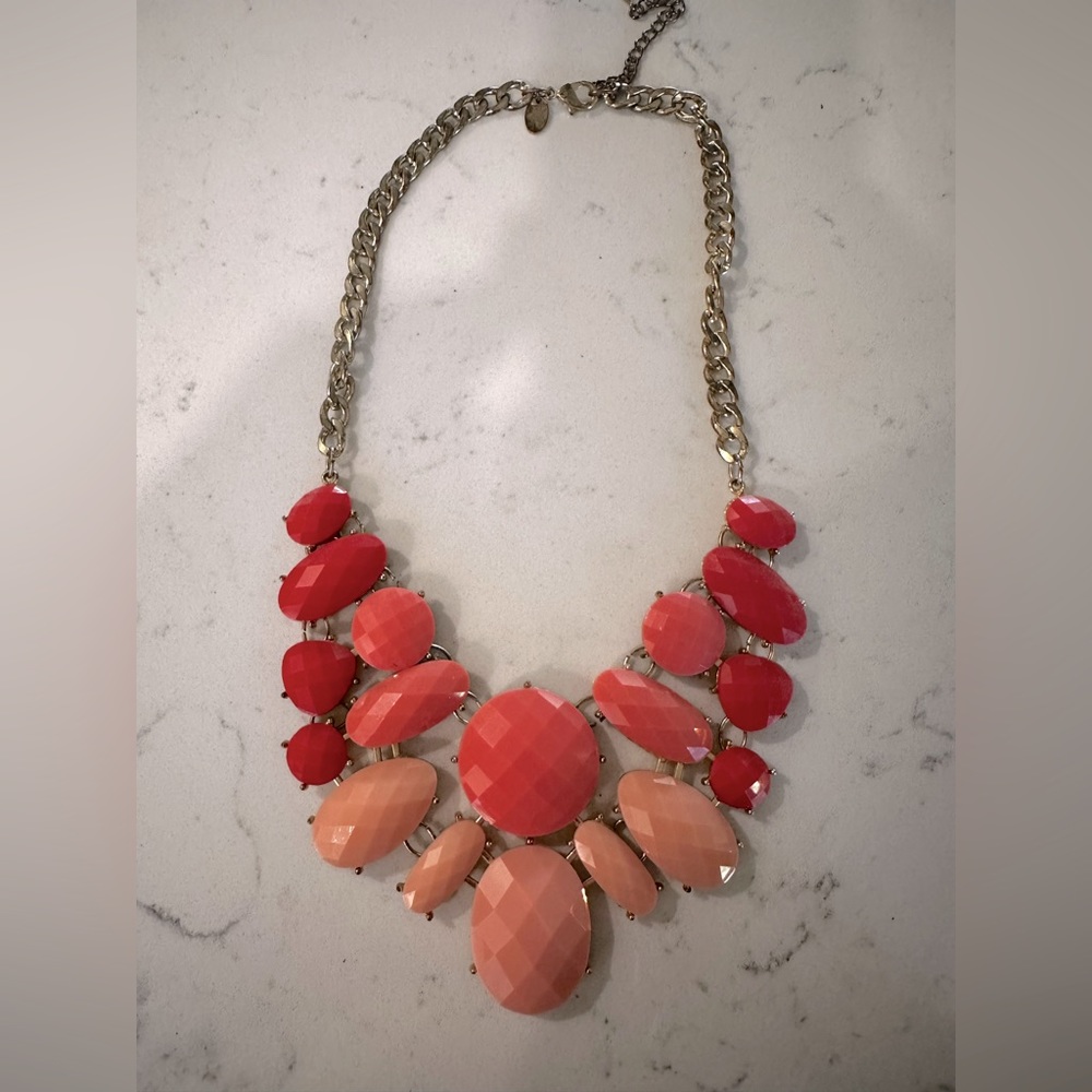 Chunky Tri-Colored Statement Necklace - image 1